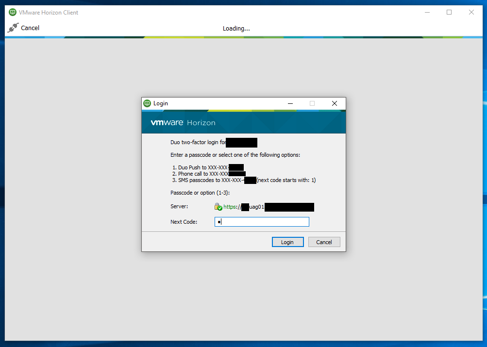 vm horizon client login vm horizon client login